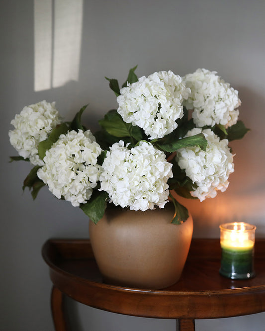 White Fake Hydrangea Flowers for Centerpieces