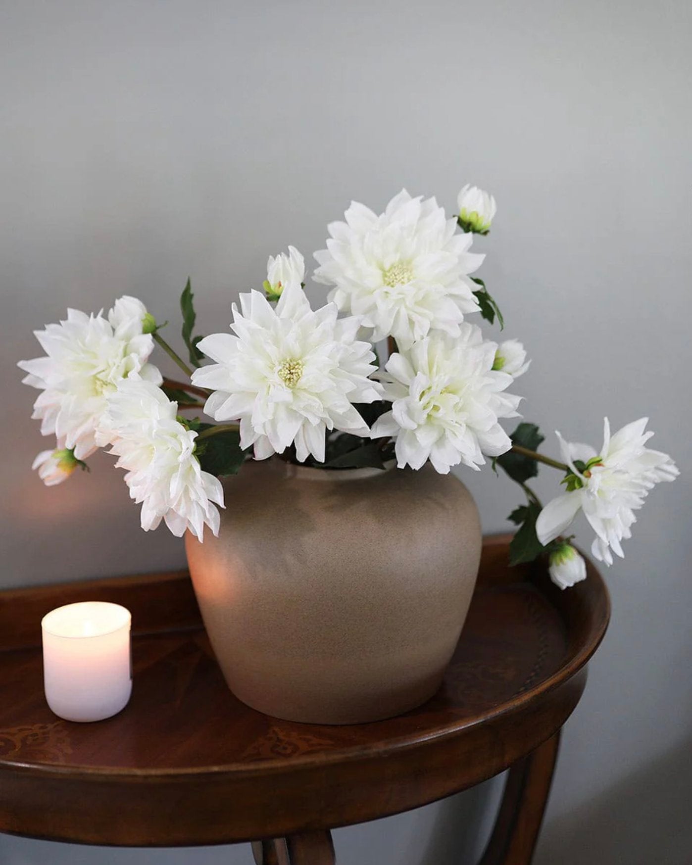 Prestige Botanicals Artificial Dahlias in a tin vase