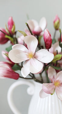 Open Artificial Magnolia Bloom in Pink Color