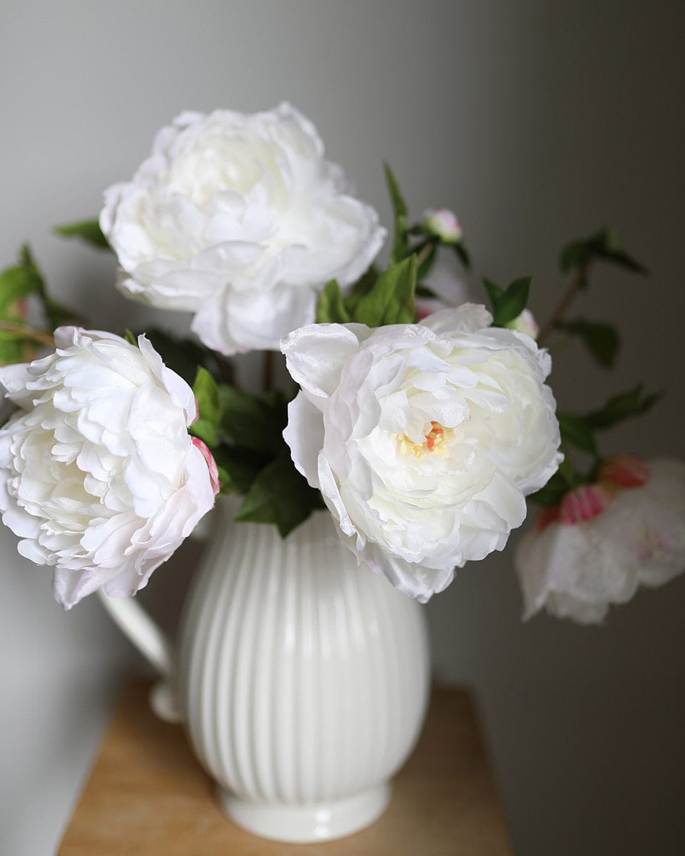 Flowers for Home Decor Silk Peonies in White