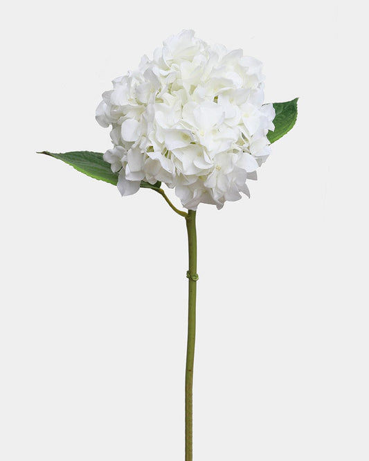 Faux Hydrangea Flower in White