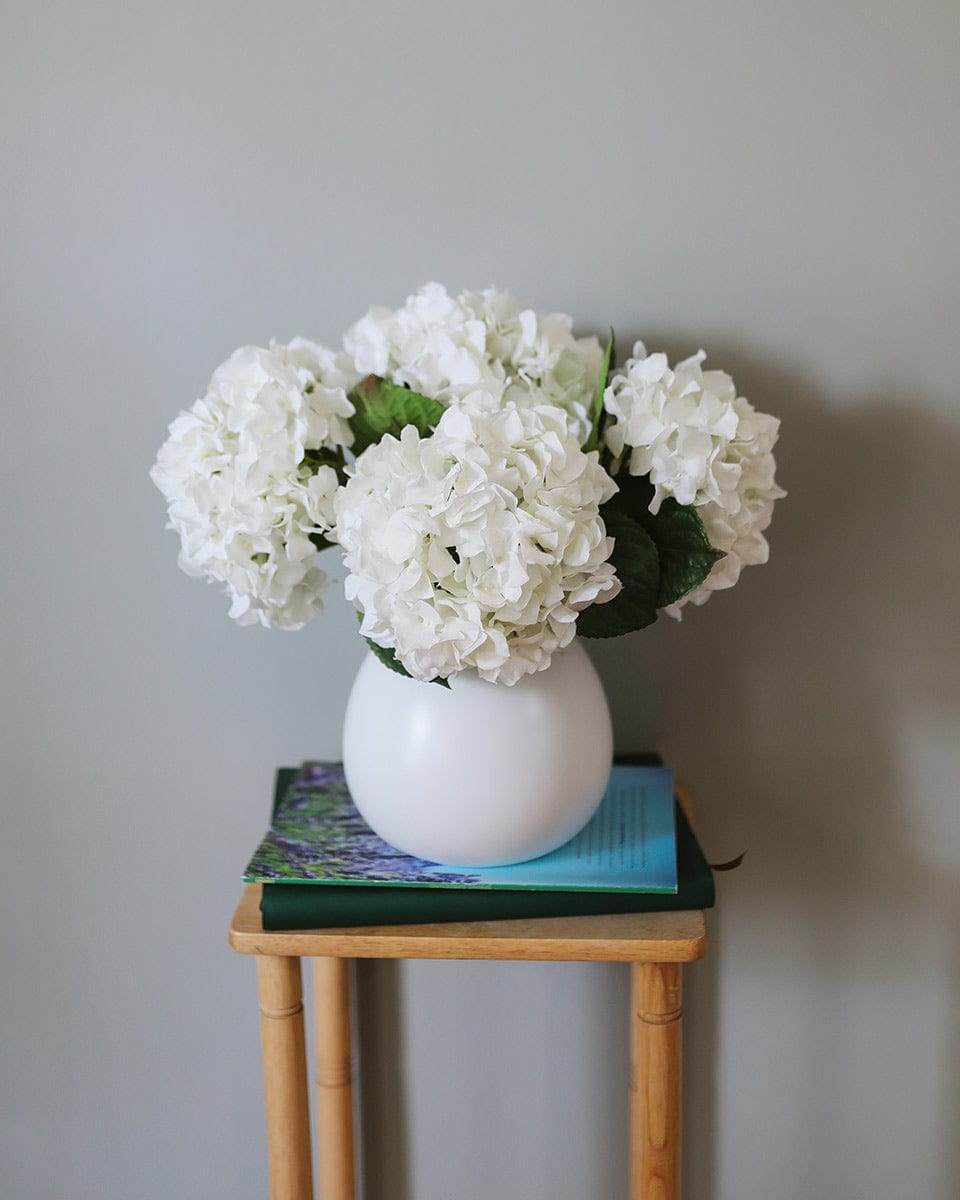 Artificial White Hydrangea Blossoms Silk Flowers