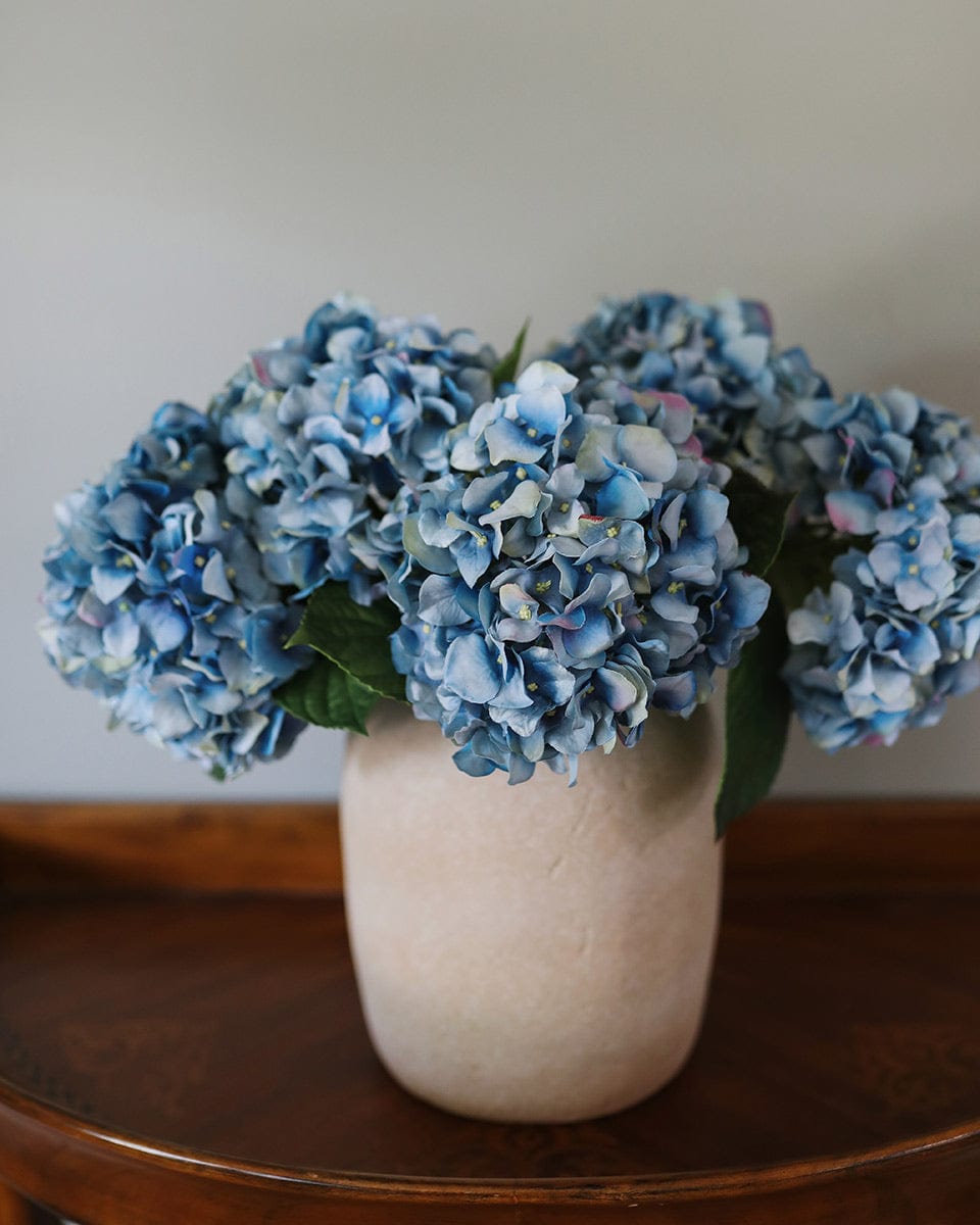 Flower Arrangement with Real Touch Blue Hydrangeas