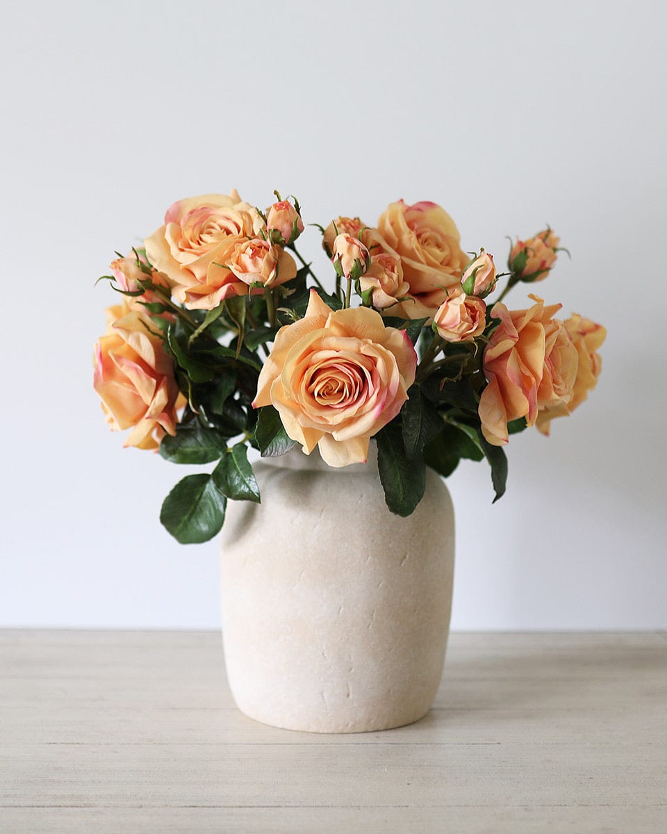 Artificial Realistic Roses in Ceramic Vase