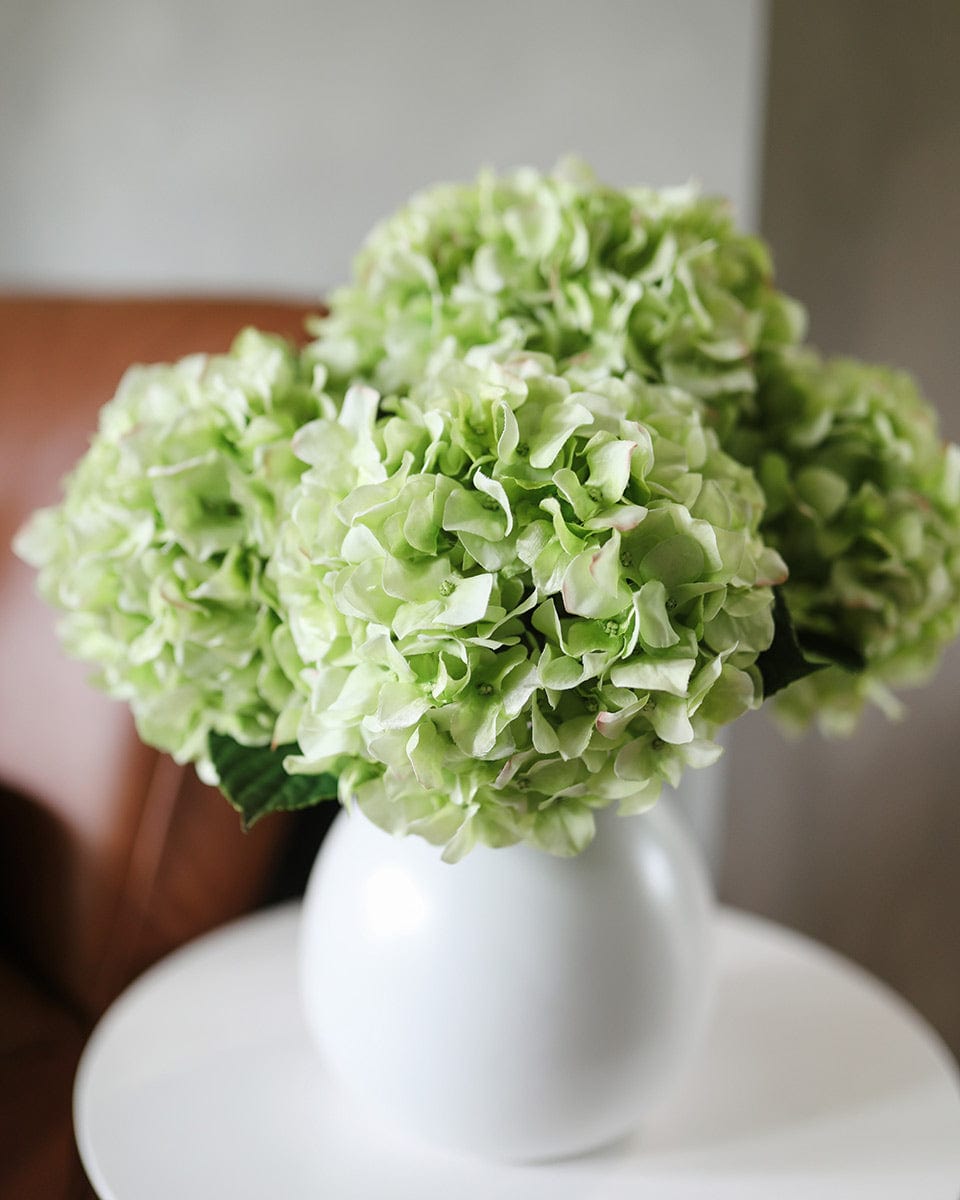 Home Styling Simple Arrangement of Artificial Hydrangeas in Green