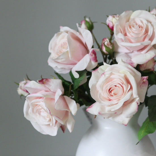 Video of Pink Artificial Roses that Look Realistic in Vase