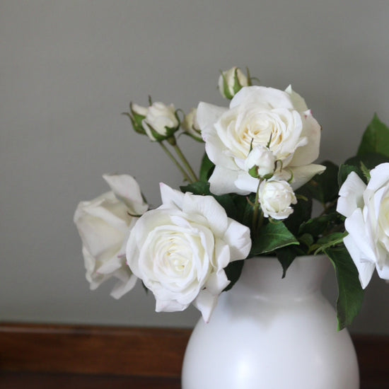 Video of White Real Touch Roses for Home Decor